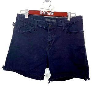 Rock and Republic Girl’s Size 14 Black Studded Raw Hem Cuff Denim Jean Shorts